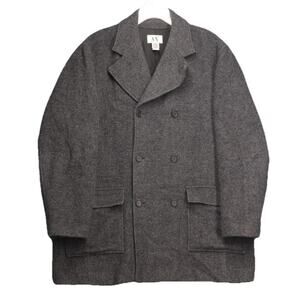 Armani Exchange Wool Blend Jacket Coat A/X Men's Large Dark Gray Designer Preppy